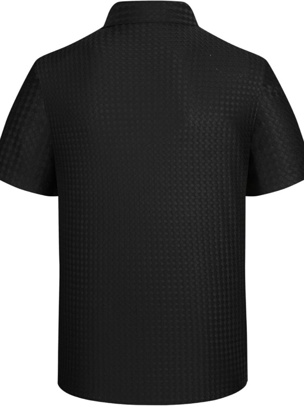 Men's Black Bubble Button Down Shirt 8-Way Stretch Wrinkle Free Casual - Picture 2 of 7